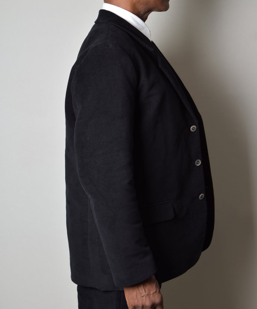 Black Moleskin Informal Lined C20th Jacket (JA1920)