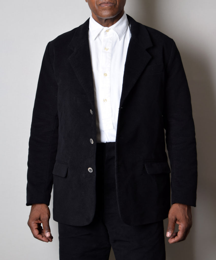 Black Moleskin Informal Lined C20th Jacket (JA1920)