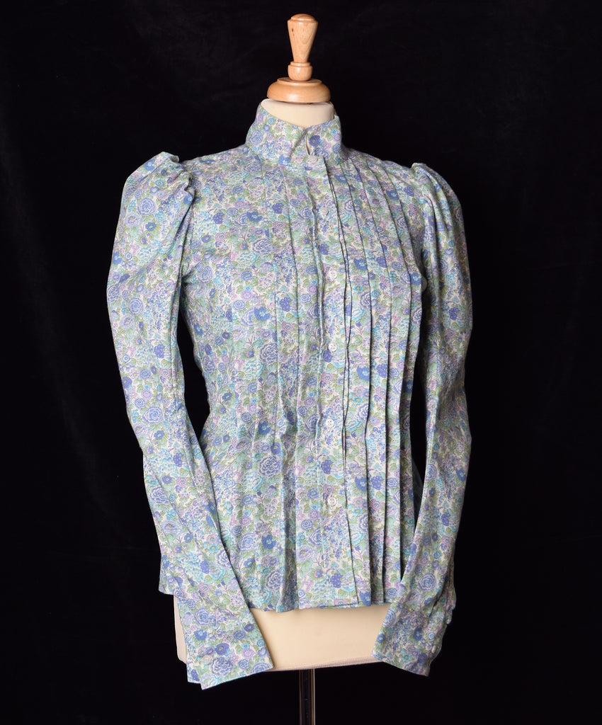 Ladies Victorian Blouse Jubilee Blue / Grey Elysian - BL002