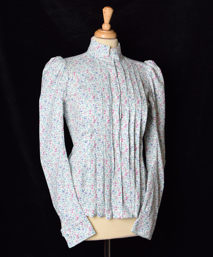 Ladies Victorian Blouse Jubilee Pink Rose Sprig - BL002