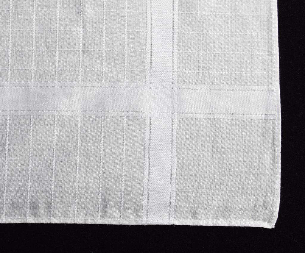 Large Cotton Pocket Handkerchief in White (HA102)