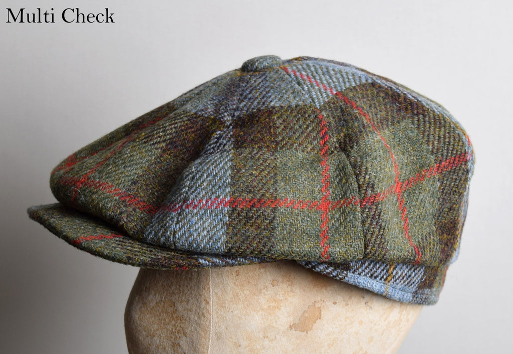 Harris Tweed Traditional Eight Piece Cap (HA154) - Multi Check