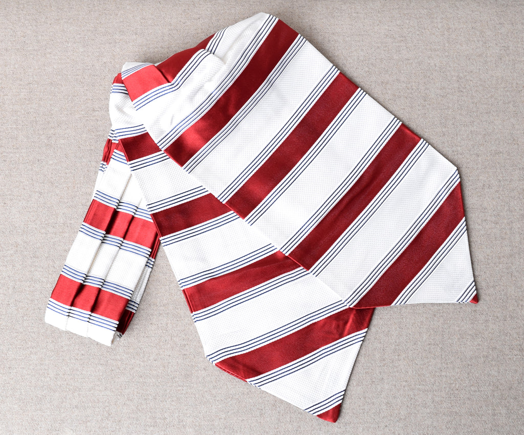 Silk Cravats (CR569) - Wine White Stripe