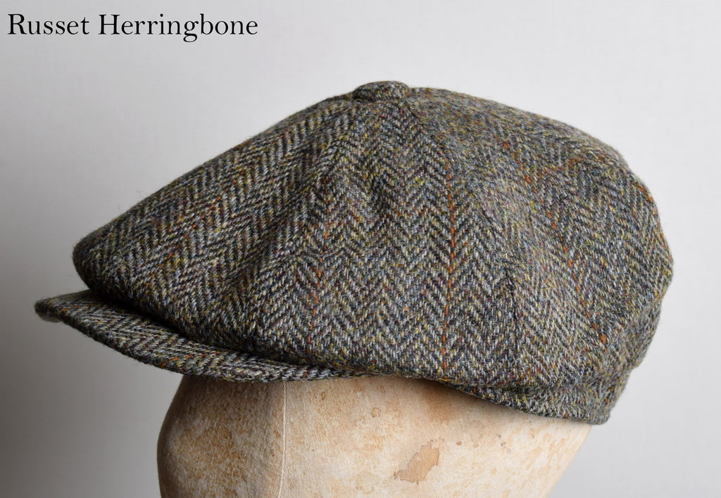 Harris Tweed Traditional Eight Piece Cap (HA154) - Russet Herringbone