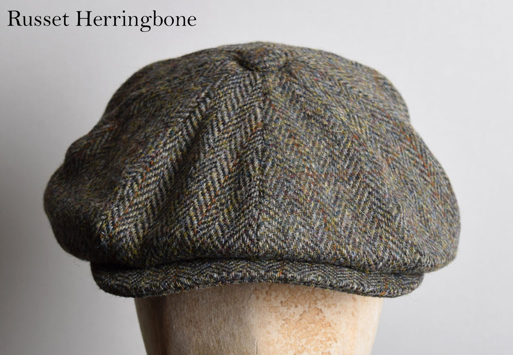 Harris Tweed Traditional Eight Piece Cap (HA154) - Russet Herringbone