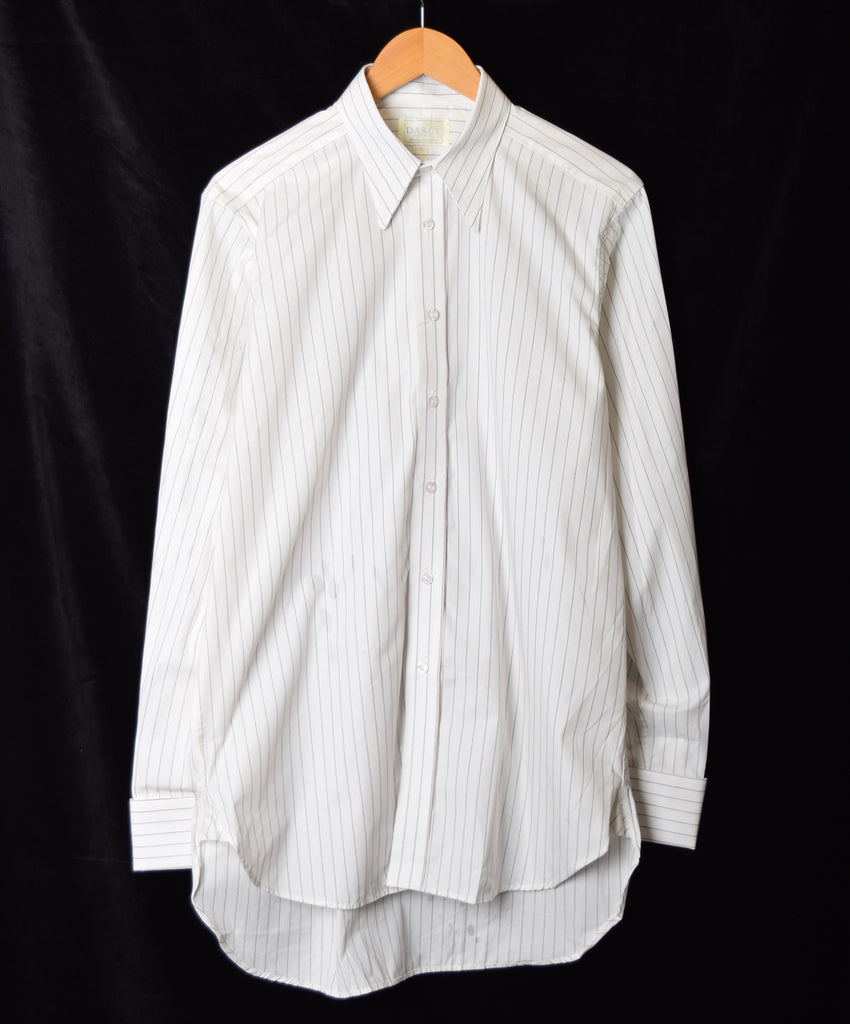 Reduced Replica Striped Fabric Spearpoint Collar Shirt | Permanent Stock (SH190RRS) - Colour 64 - Narrow Ticking Stripe - Size 15in