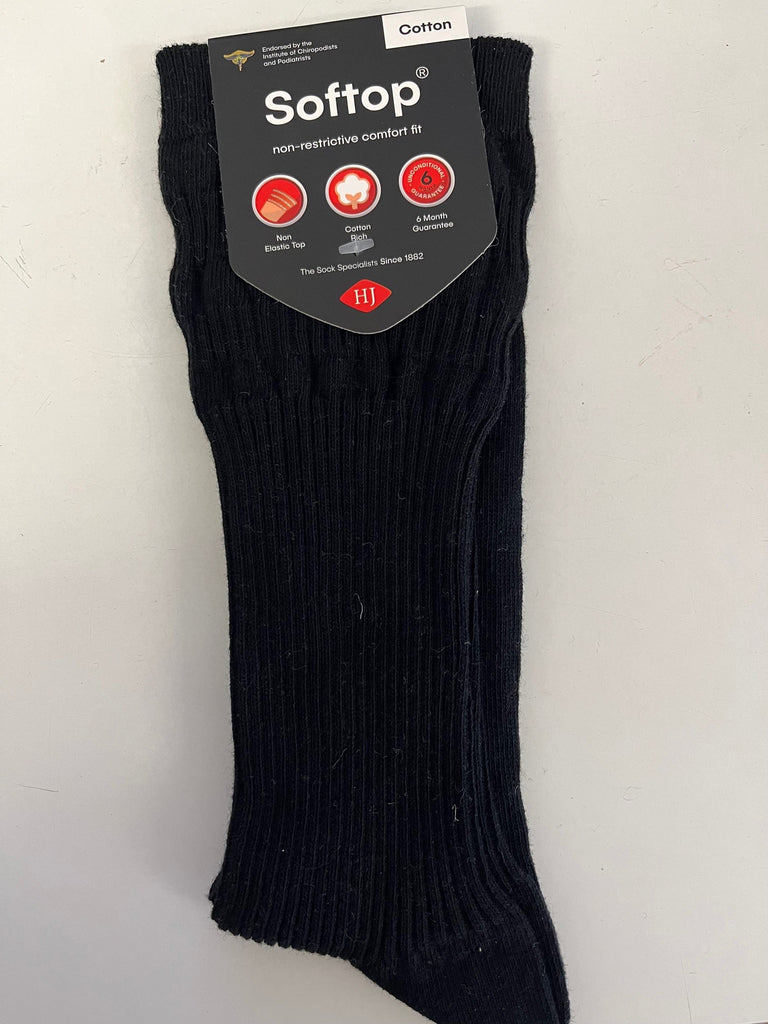 Pantherella Soft Top Socks in Black (SO215)